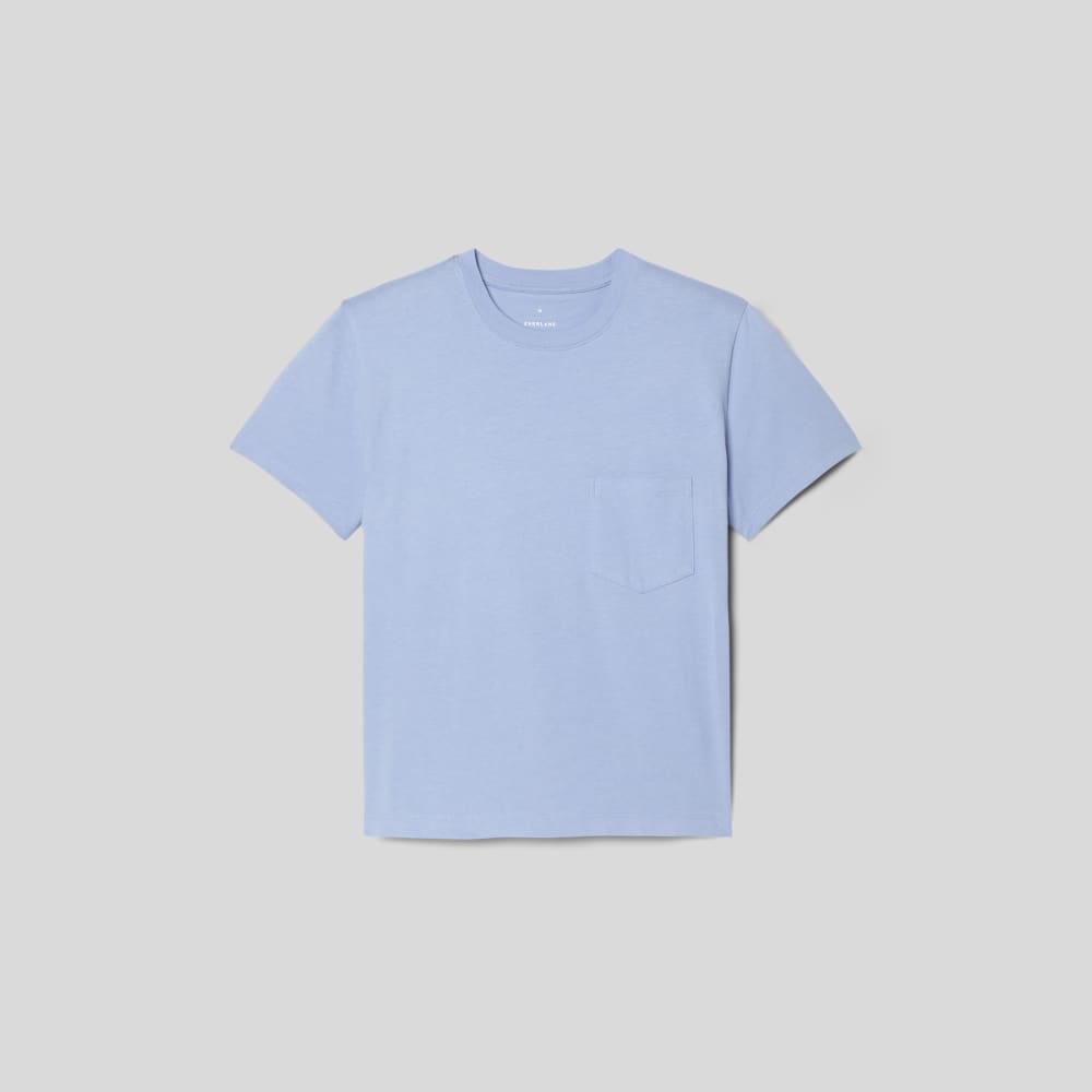 The Box-Cut Tee in Essential Cotton in Periwinkle — alternate view