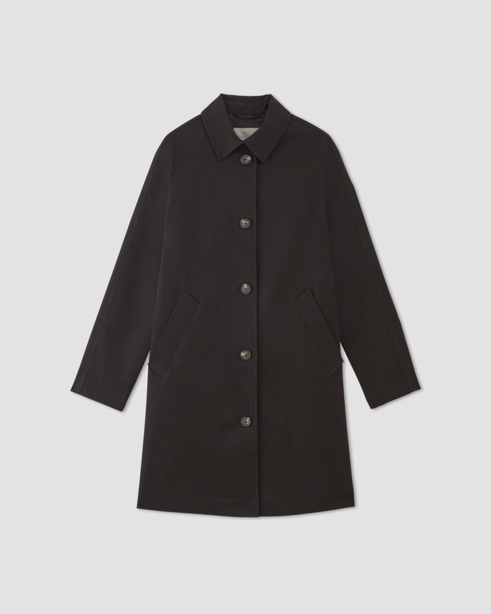 The Mac Coat in Black — alternate view