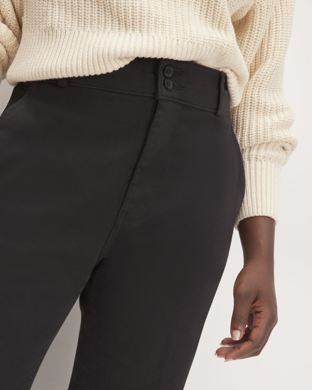 The Organic Kick Flare Pant in Black — detail view