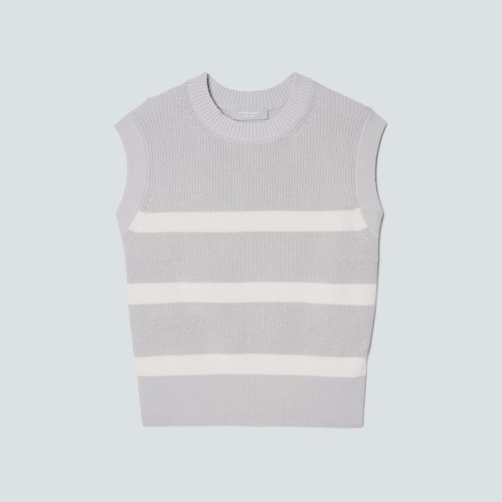 The Cotton Summer Sweater Tank in Moonlight Cloud / Canvas — alternate view