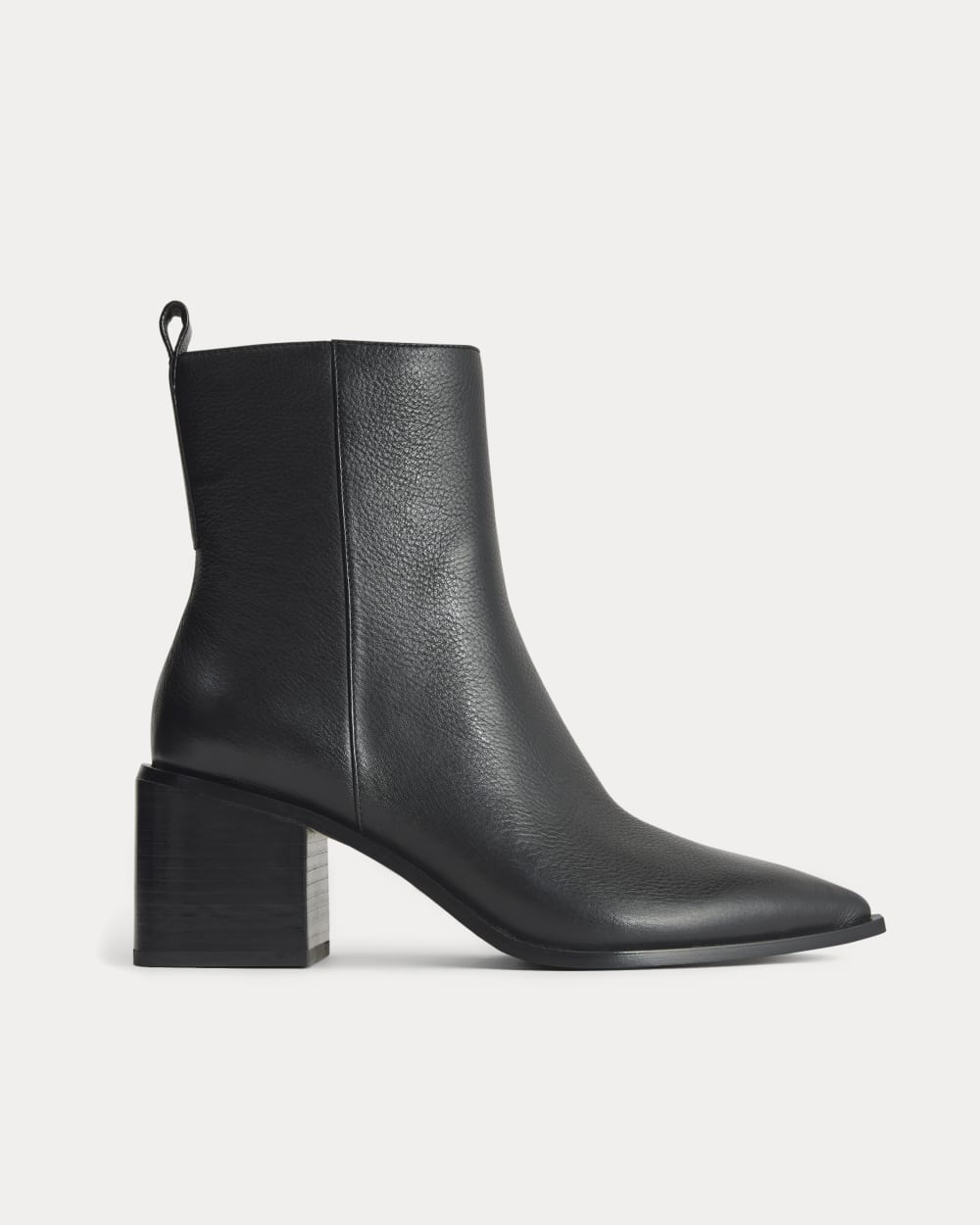 Studio Block Heel Boot in Black — front view