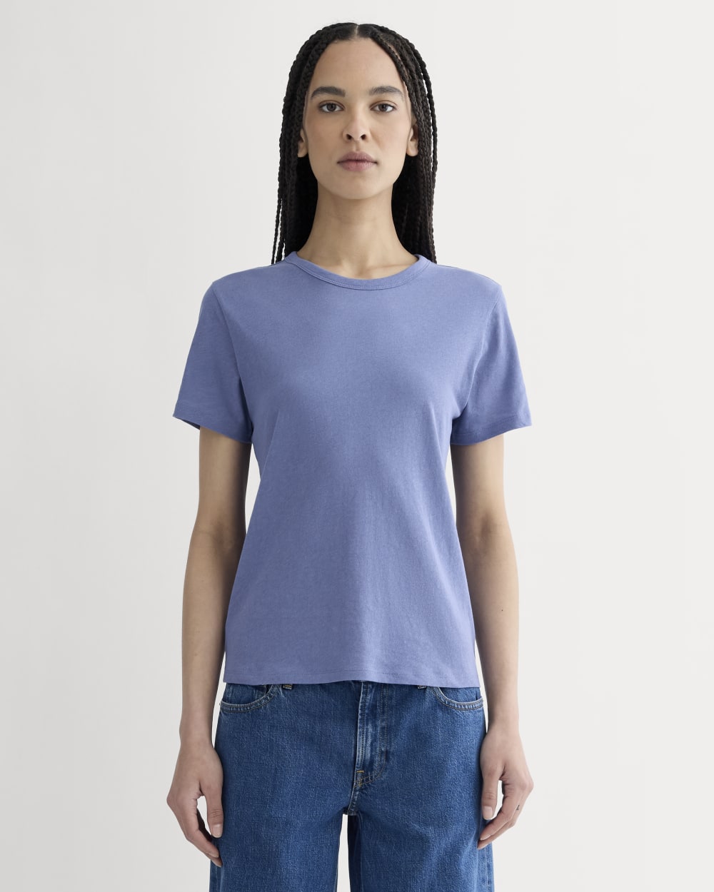The Slim Air Tee in Blue Dusk — front view