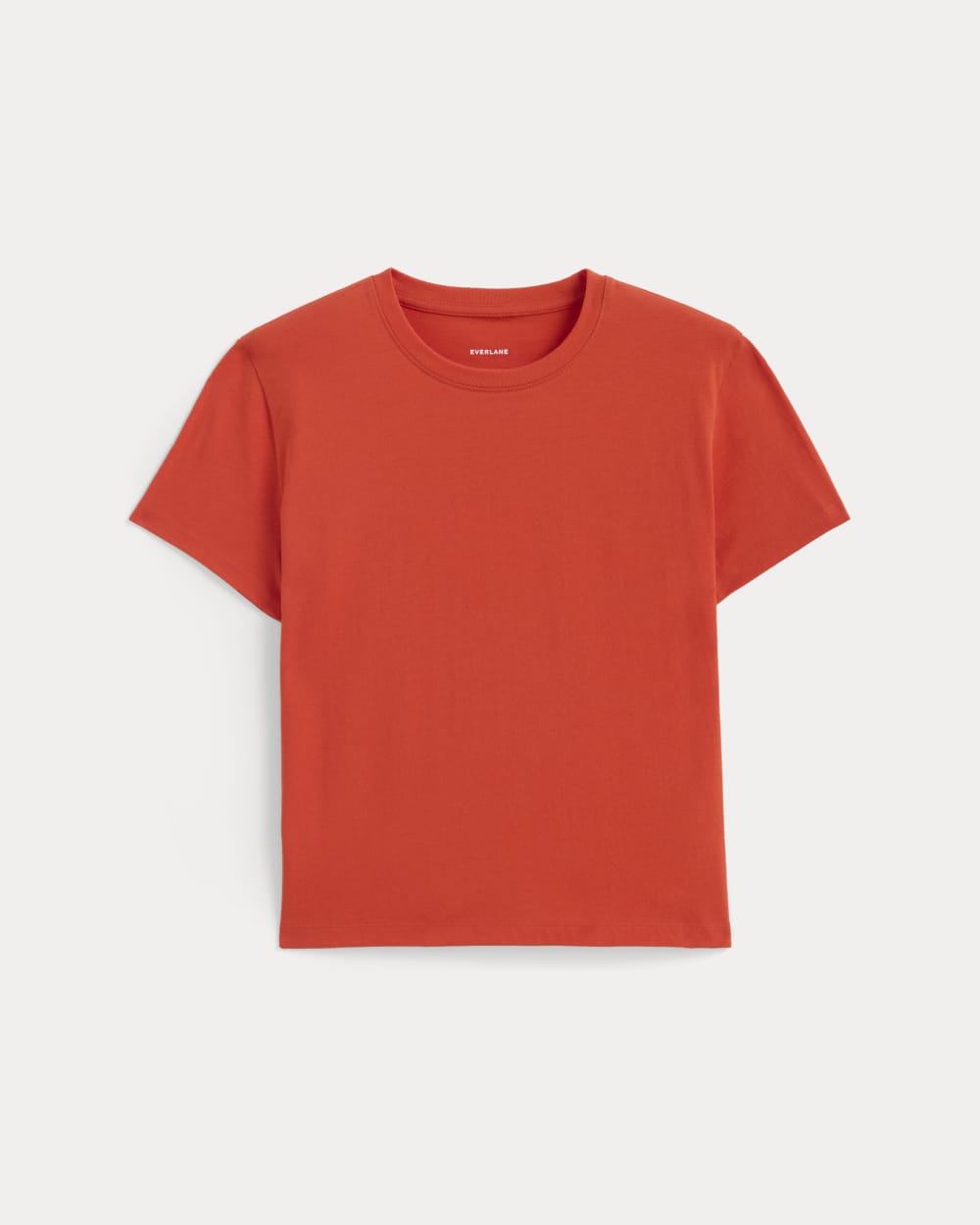 The Box-Cut Tee in Essential Cotton in Poppy Red — alternate view