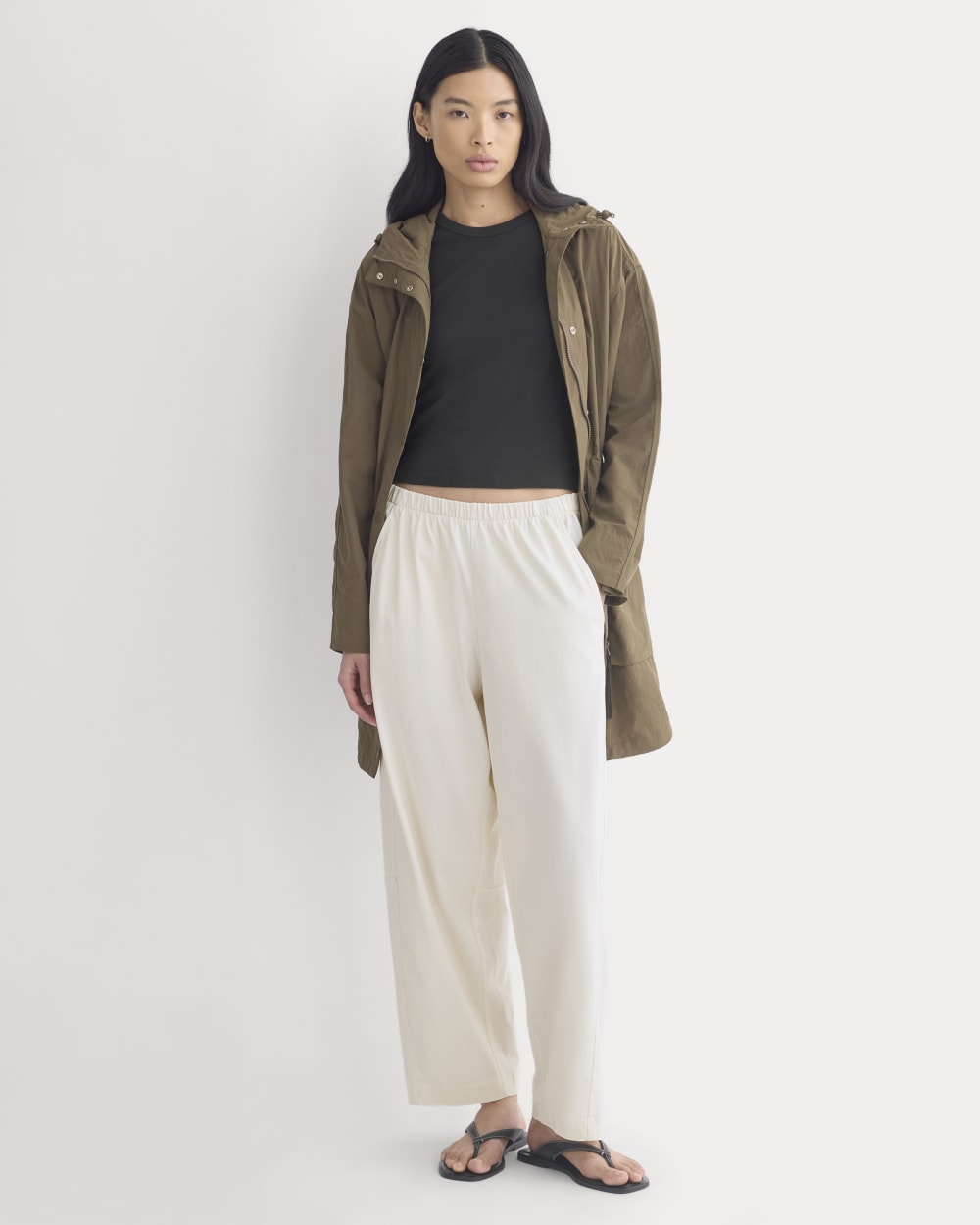 Weekend Track Pant in Bone — front view