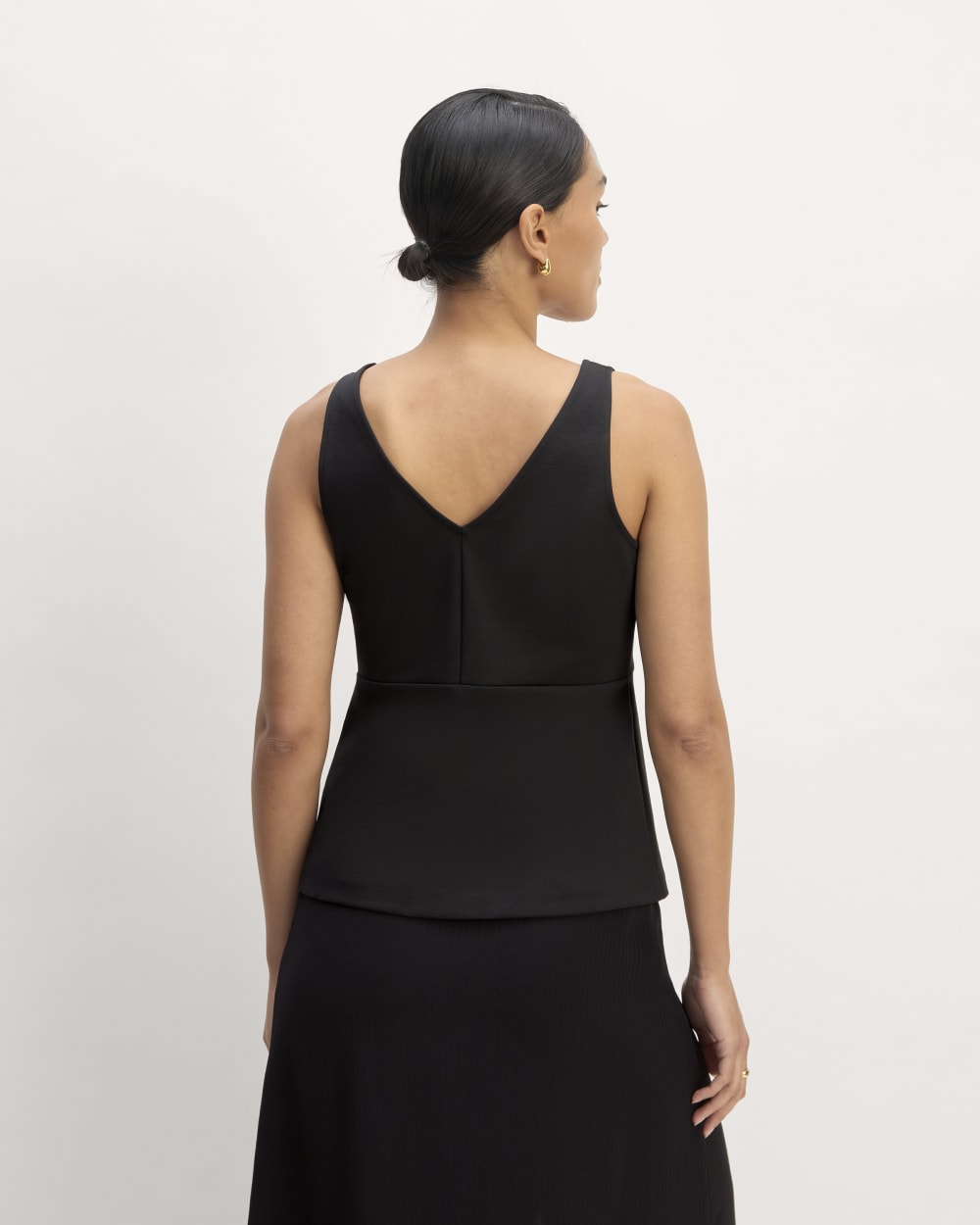 The Dream V-Neck Top in Black — detail view