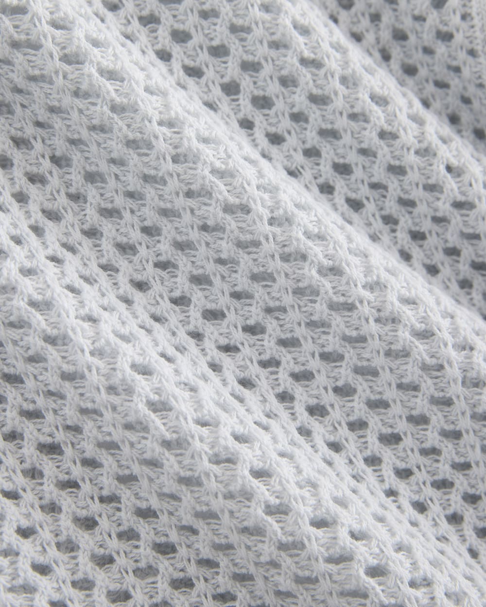 Lace-Knit Cardigan in Skywriting — detail view