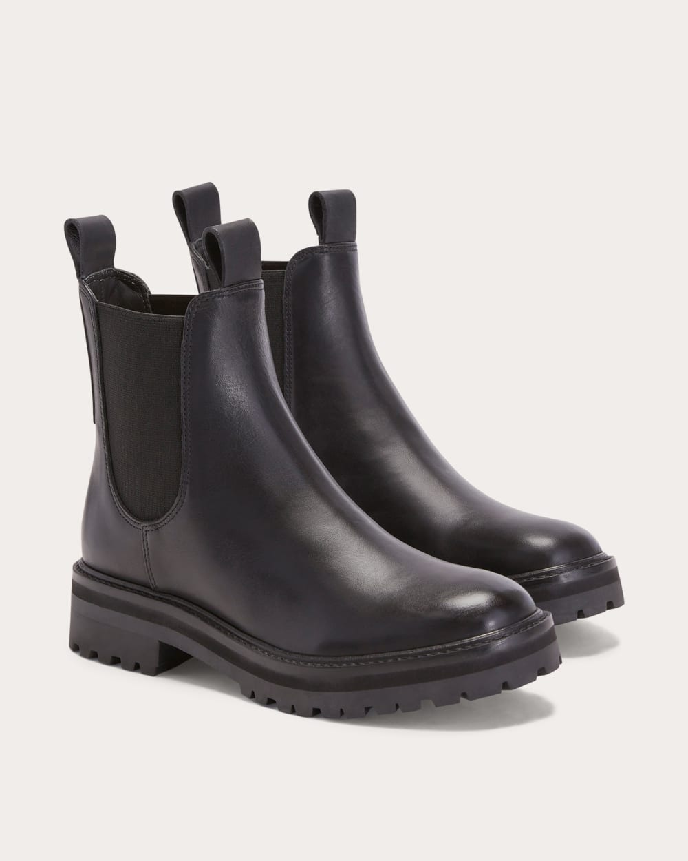 The Lug Chelsea Boot in Black — detail view