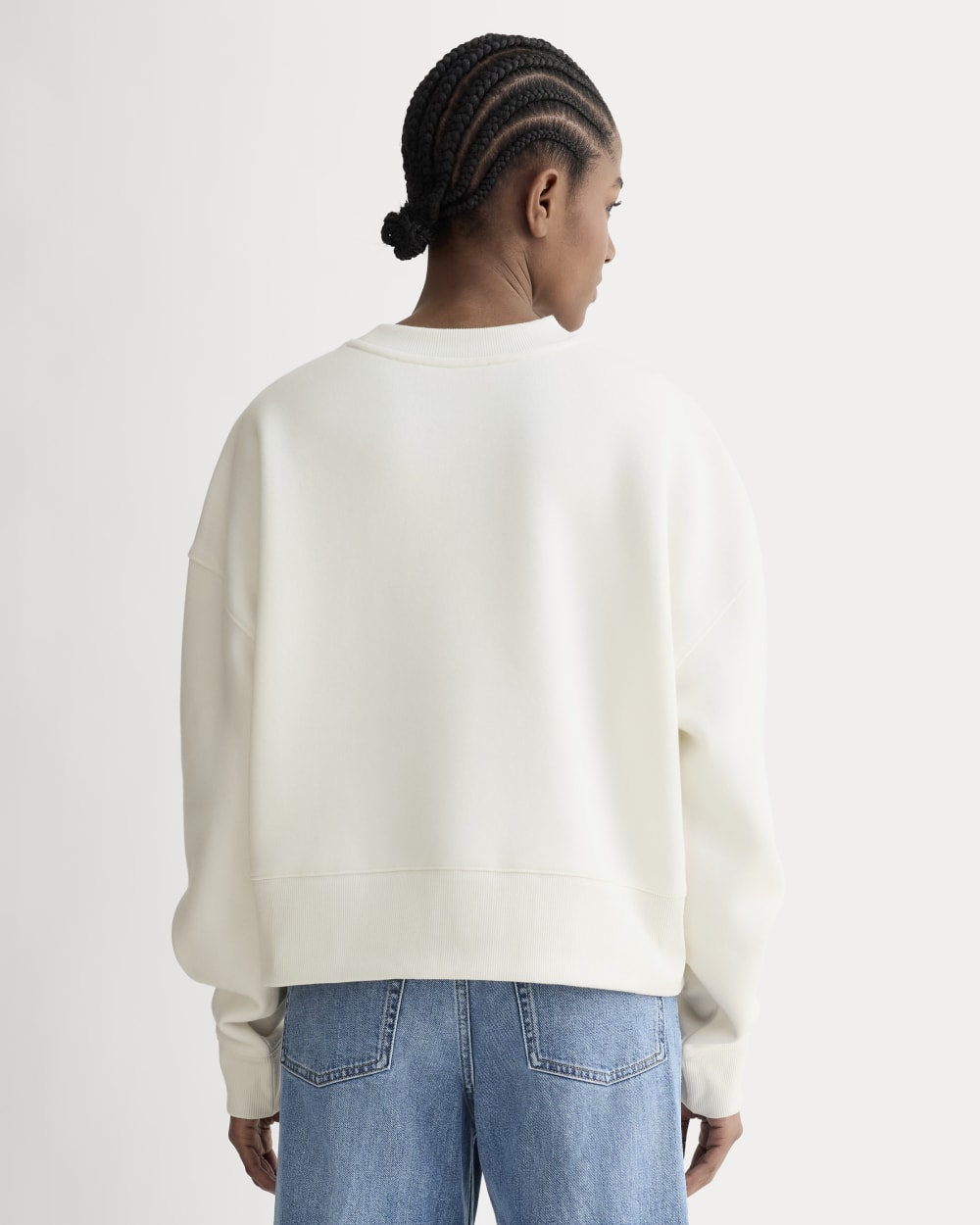 Luxe Fleece Sweatshirt in Bone — detail view