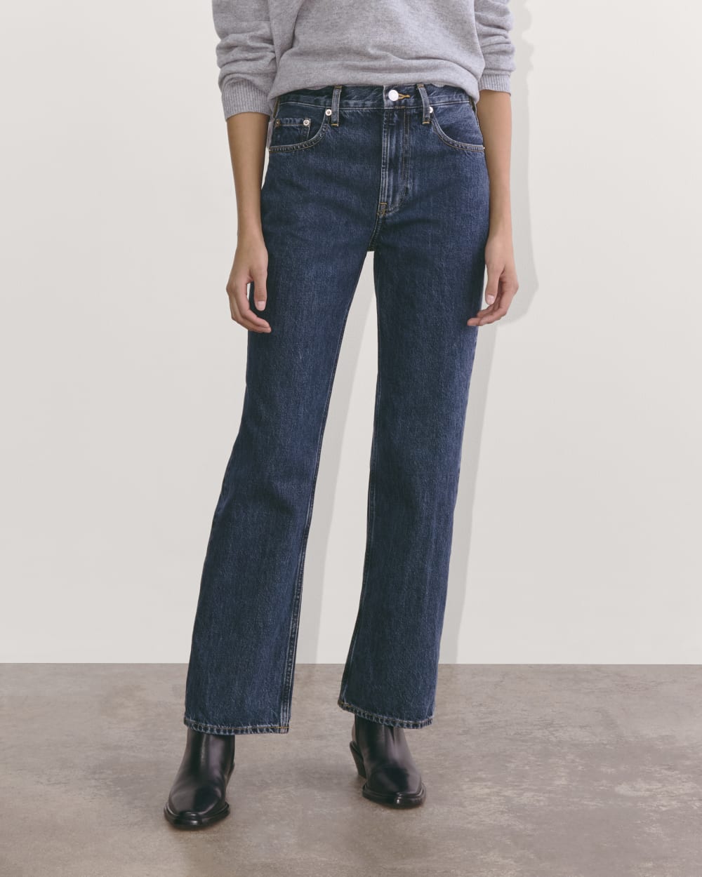 The Cheeky Straight Jean in Indigo — detail view