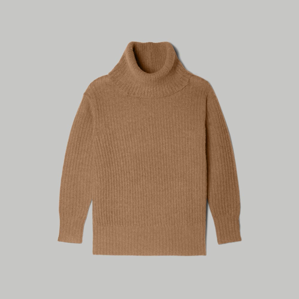 The Alpaca Oversized Turtleneck in Cappuccino — alternate view