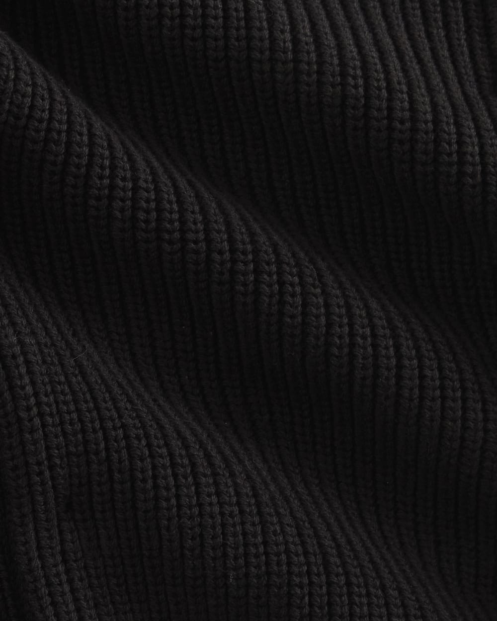 The Full-Zip Sweater in Everyday Cotton in Black — detail view