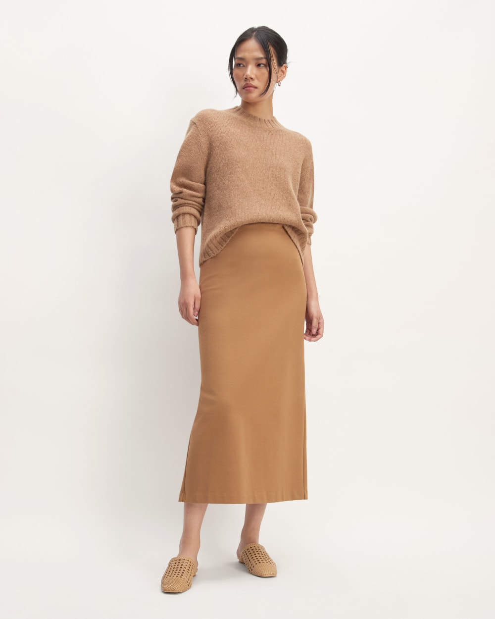 The Day Mule in Light Taupe Woven — detail view