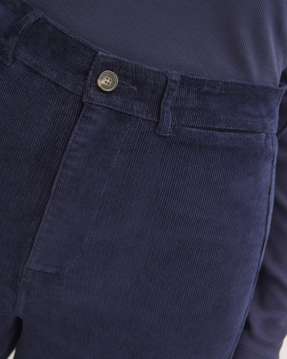 The Corduroy Wide-Leg Pant in Navy — detail view