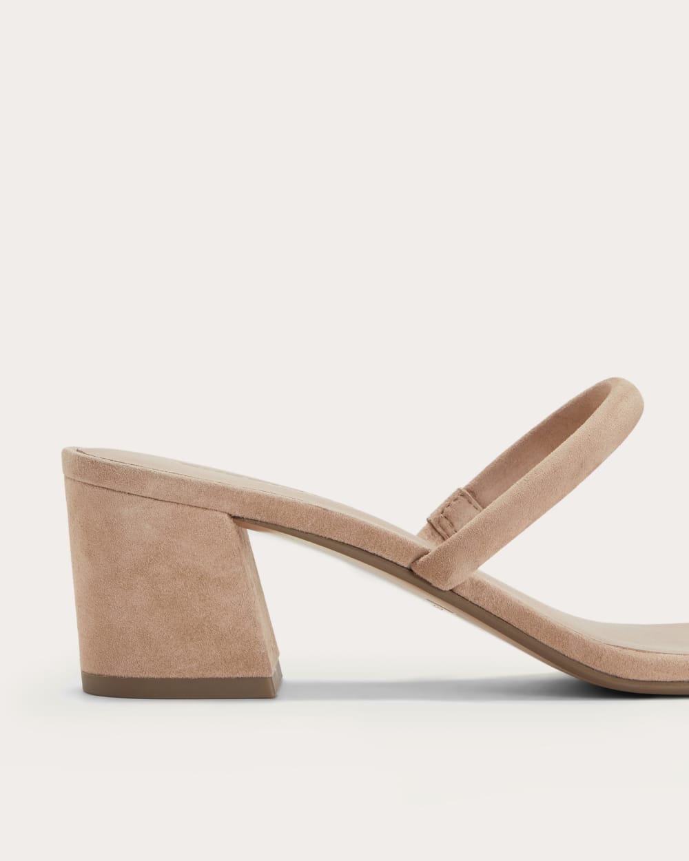 The Double Strap Heel in Blush Tan — detail view