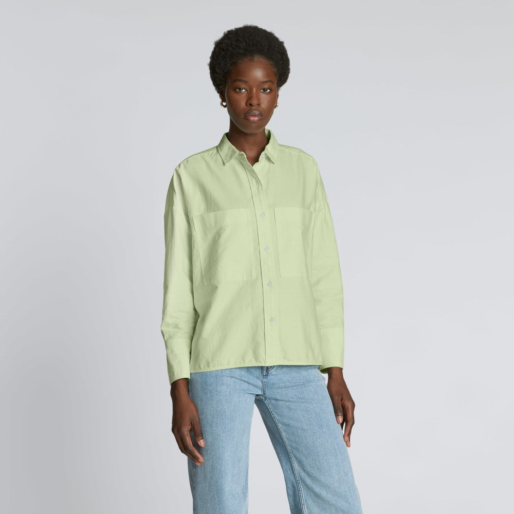 The Boxy Oxford in Seafoam Green — front view