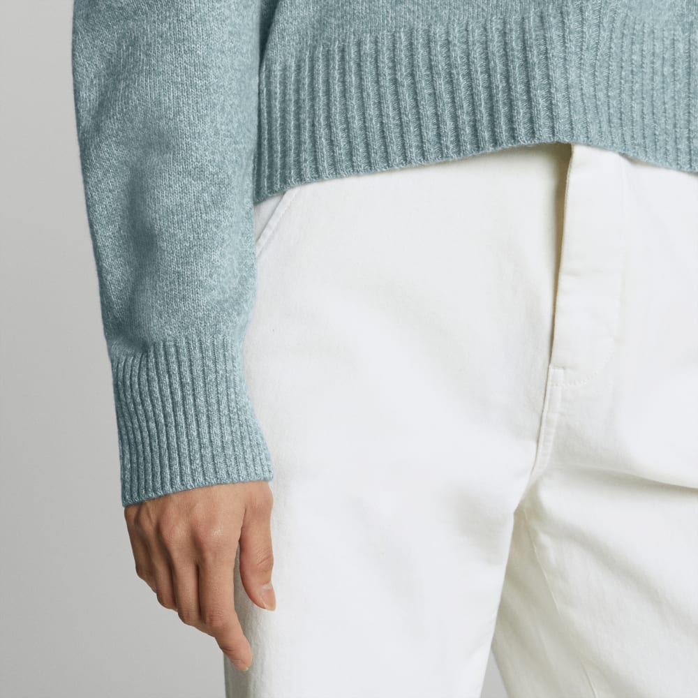 The Cashmere Boxy Crew in Spring Lake Twist — detail view