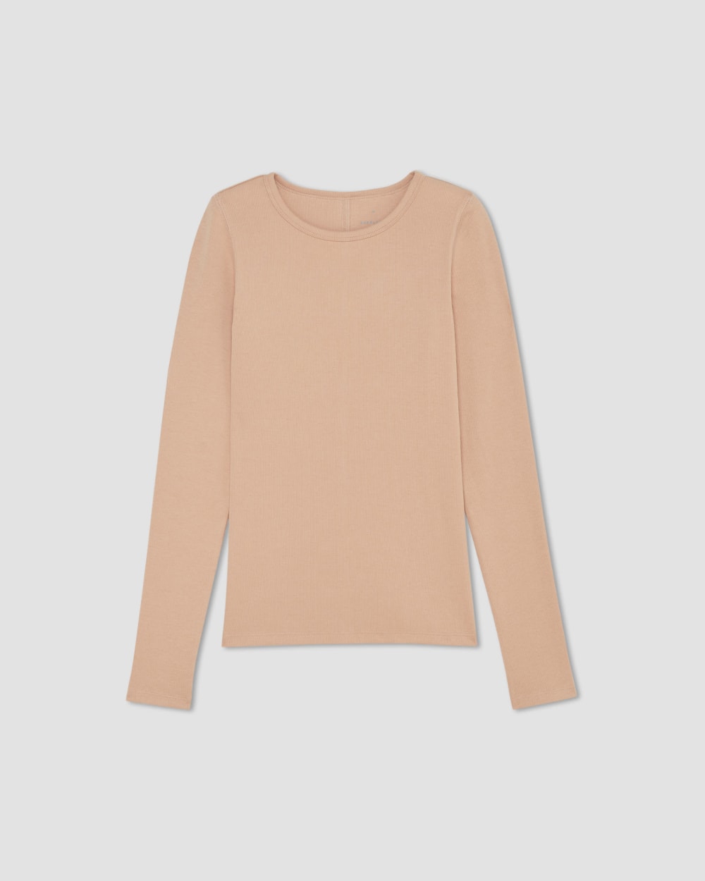The Luxe Rib Long-Sleeve Crew in Blush Pink — alternate view