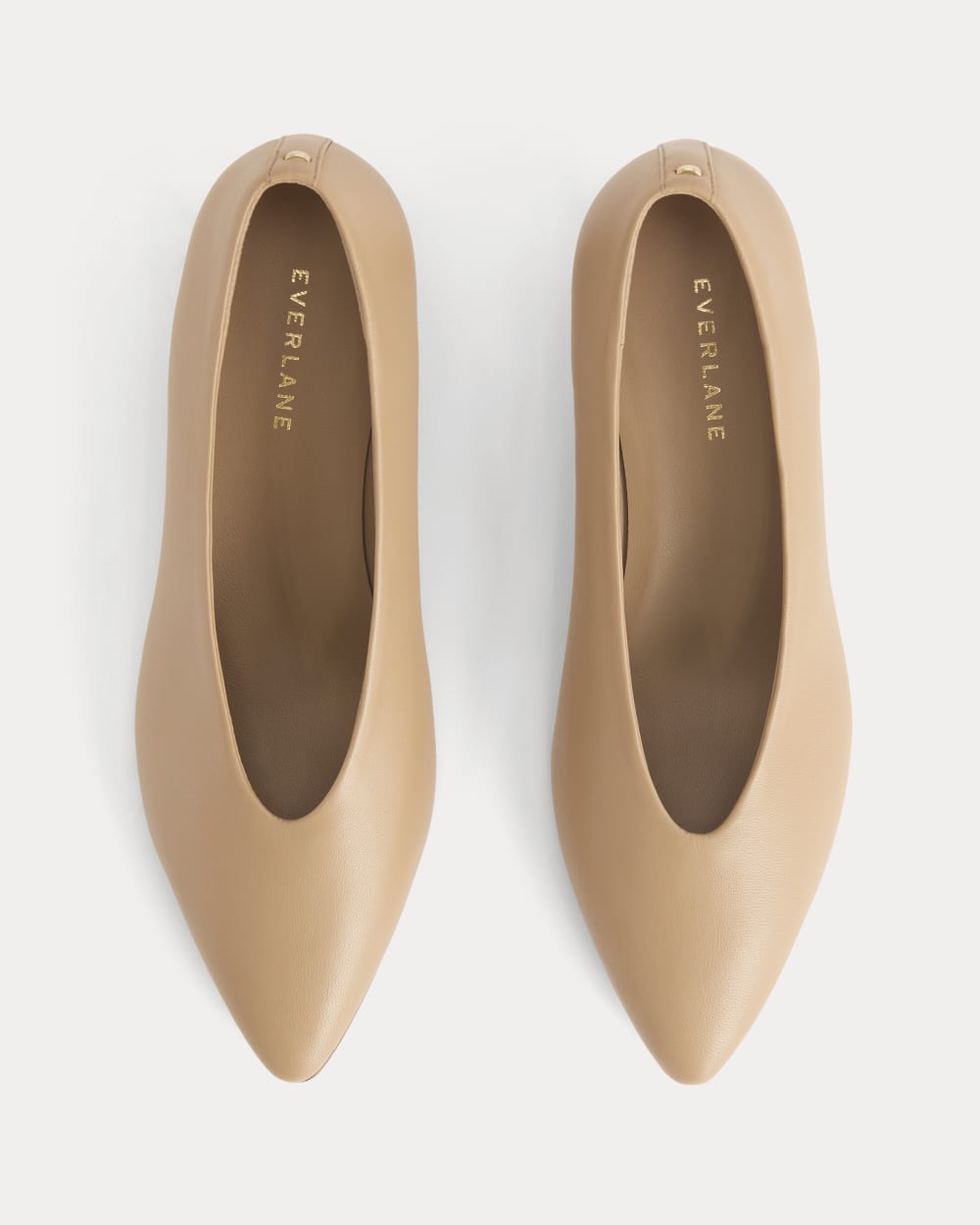 Made in Italy Almond-Toe Pump in Affogato — detail view