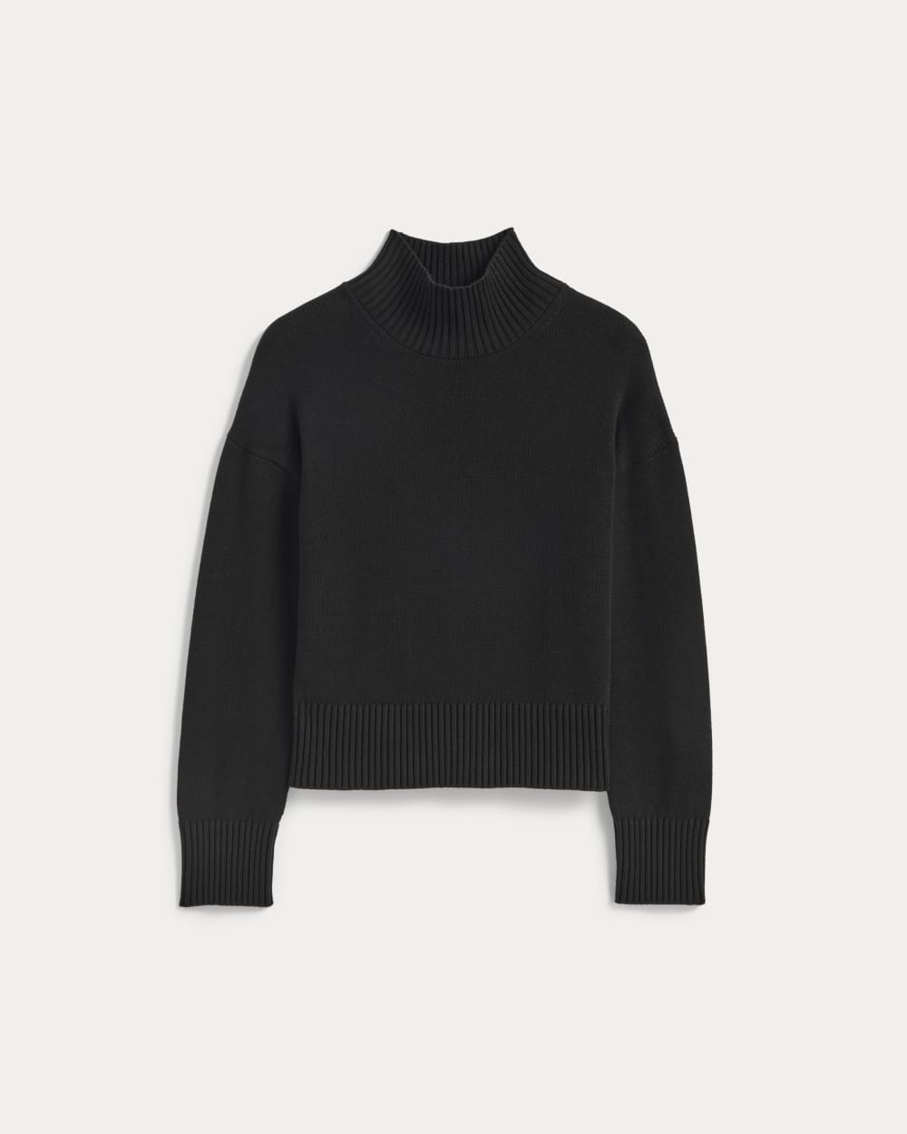 The Boxy Turtleneck in Everyday Cotton in Black — alternate view