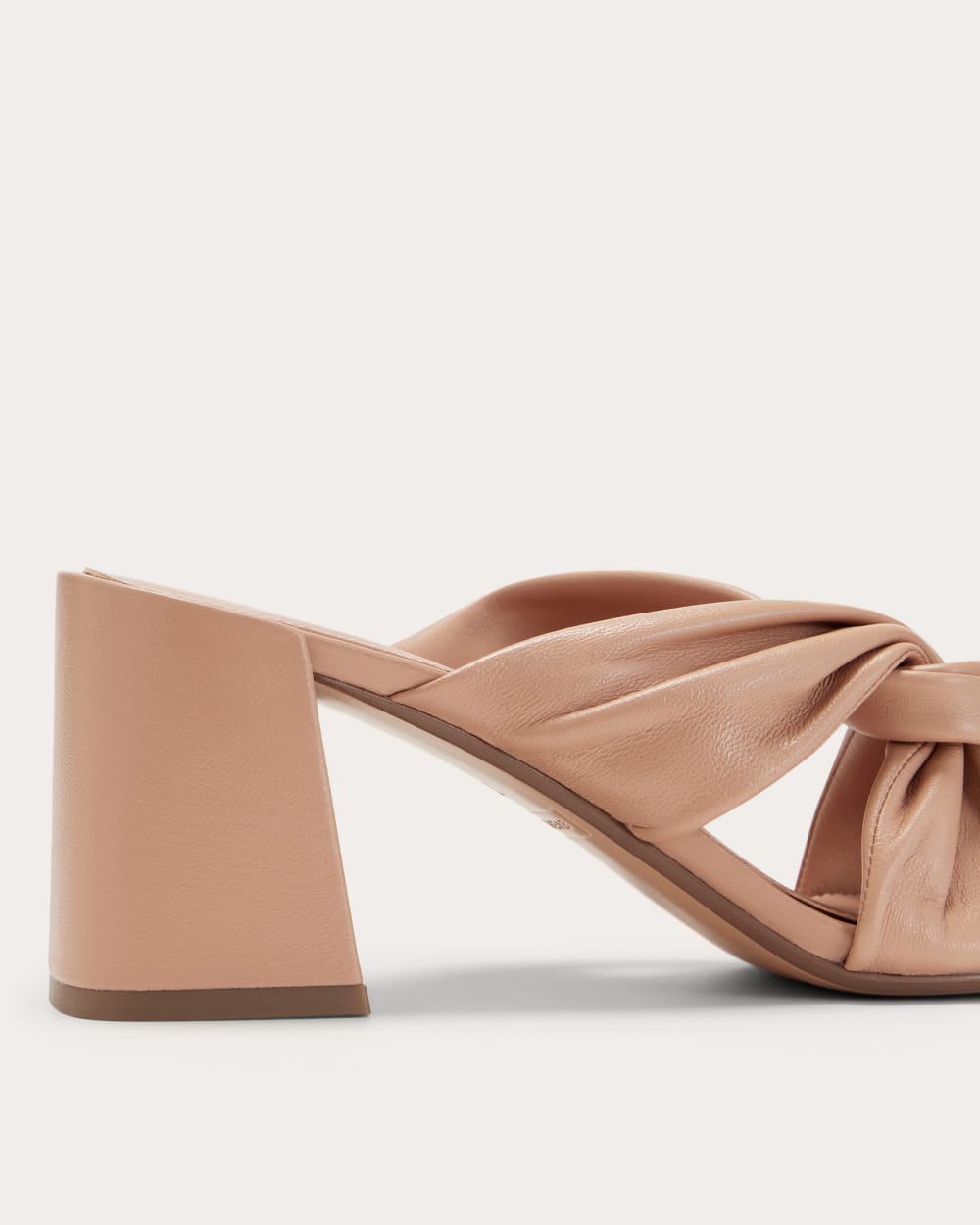 The Day Twist Heel in Blush Tan — detail view