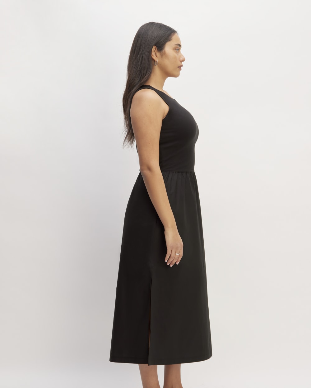The Supima® High-Neck Riviera Dress in Black — detail view