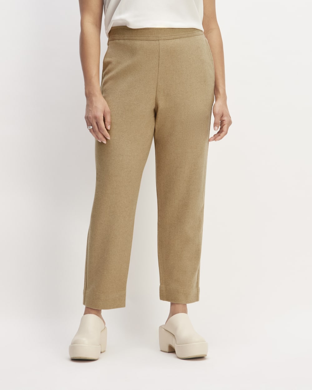 The Wool Flannel Pull-On Pant in Tiger's Eye — detail view