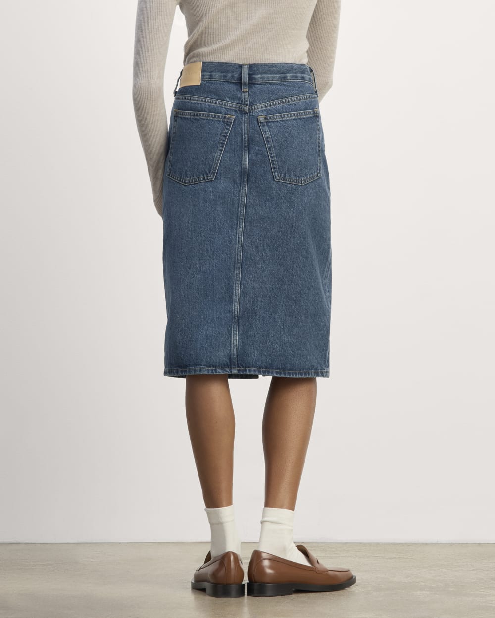 The Mid-Way Skirt in Deep Atlantic — detail view