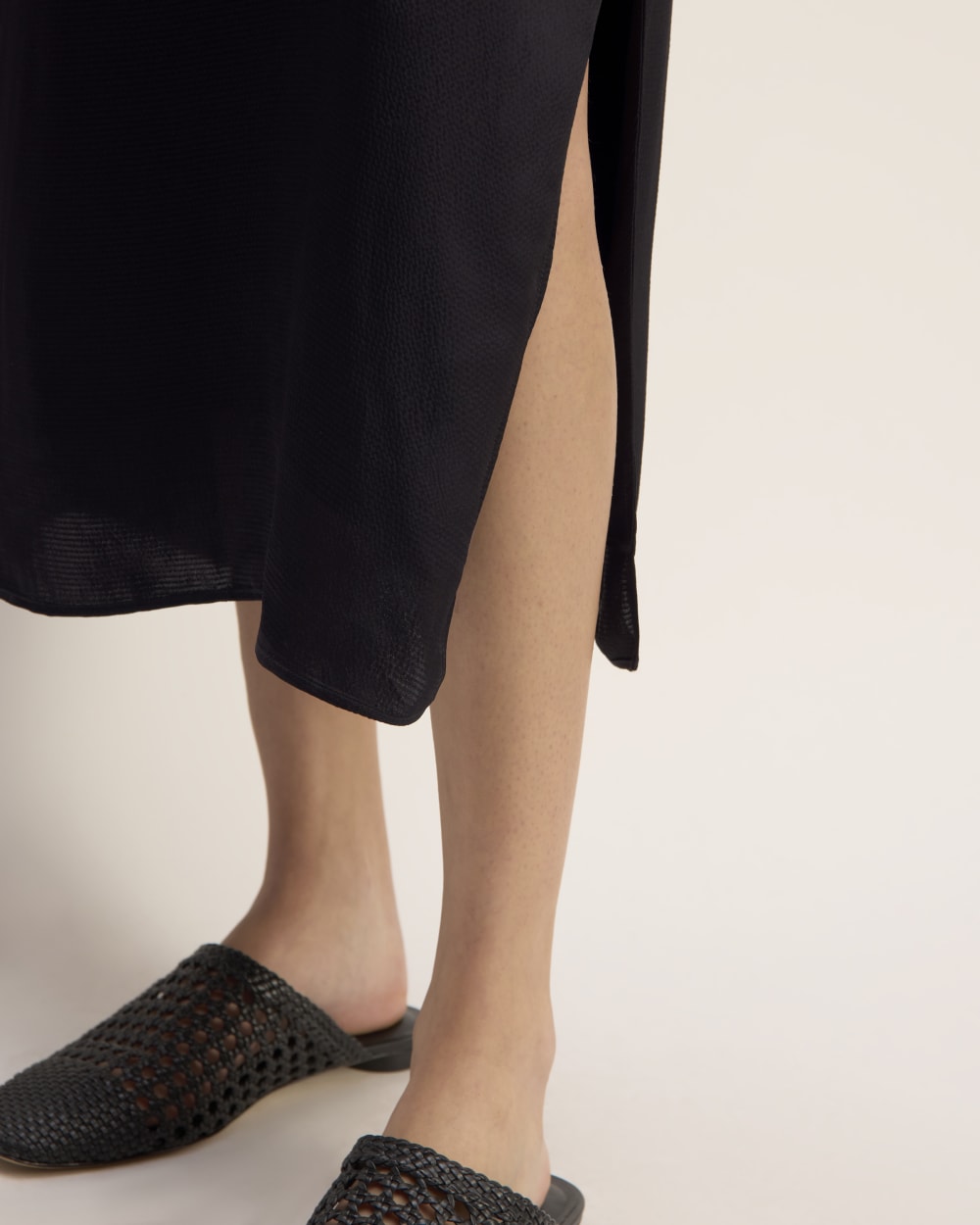 The Ultimate Slip Dress in Black — detail view