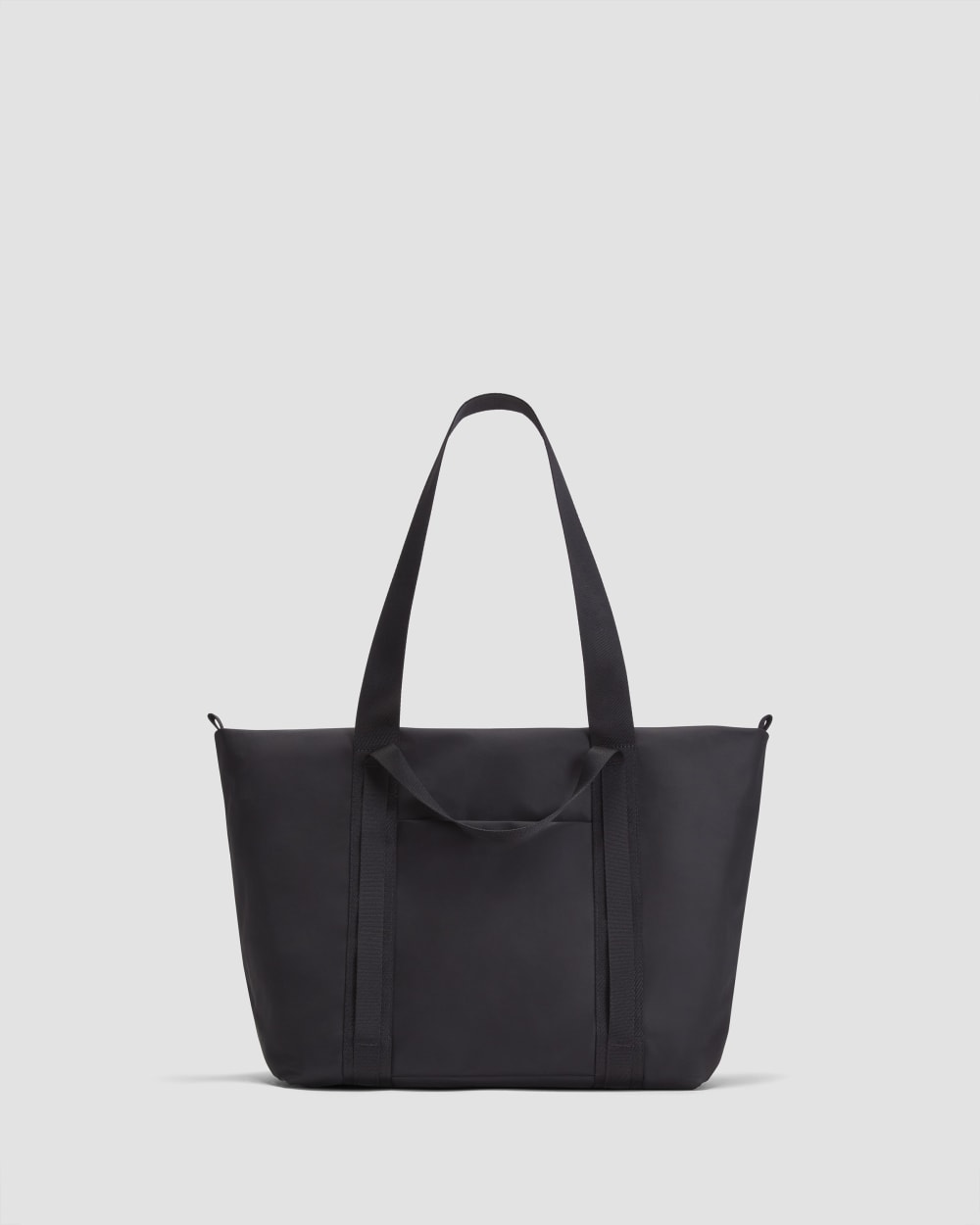 The Recycled Nylon Tote in Black — front view