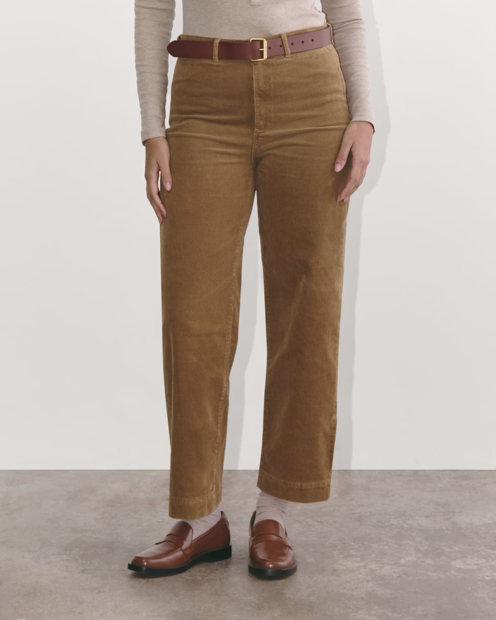 The Sailor Pant in Corduroy in Toasted Coconut — detail view