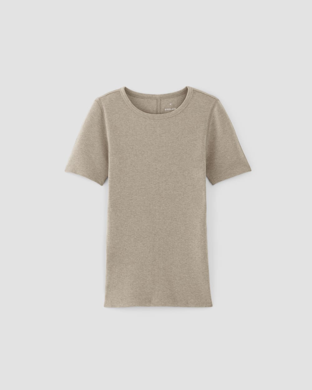 The Luxe Rib Crew in Heathered Tan — alternate view