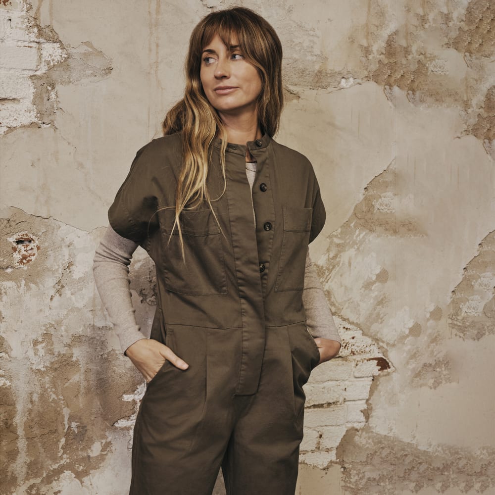 The Easy Workwear Jumpsuit in Kalamata — detail view
