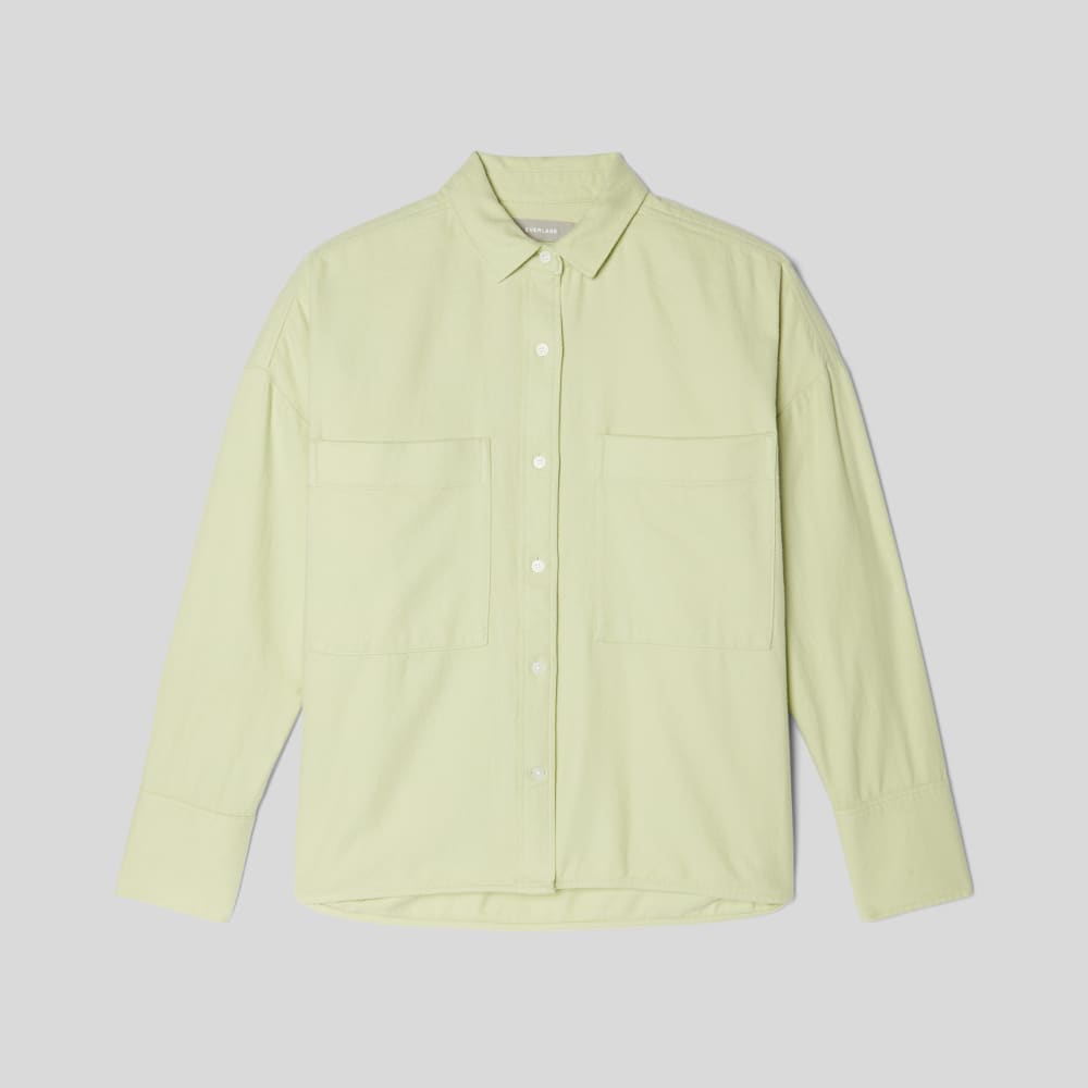 The Boxy Flannel in Seafoam Green — alternate view