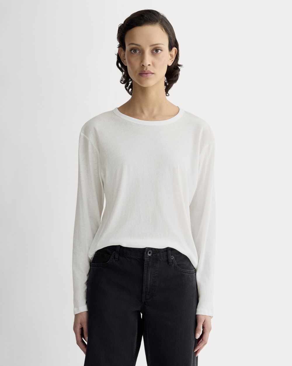 The Air Long-Sleeve Tee in White — front view