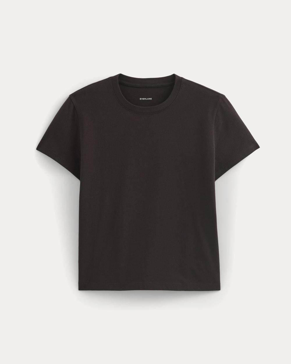 The Box-Cut Tee in Essential Cotton in Dark Chocolate — alternate view