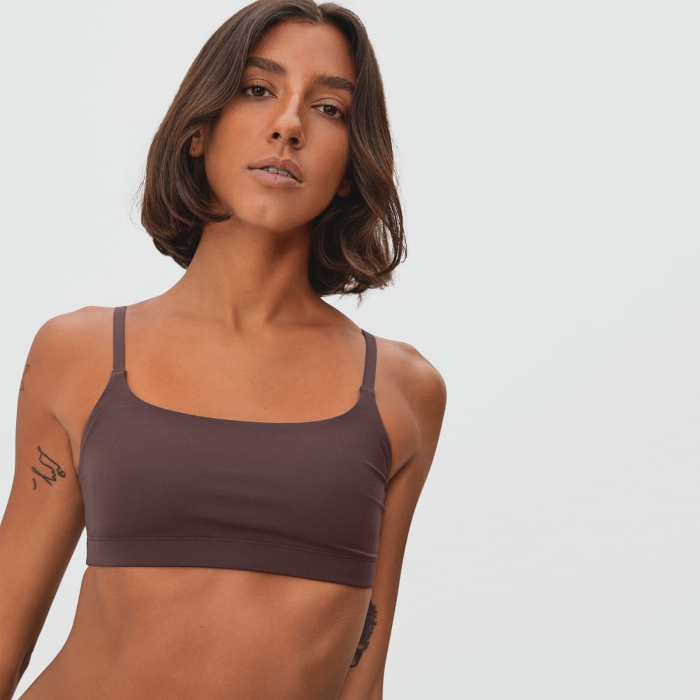 The Invisible Square-Neck Bralette in Dark Tan — alternate view
