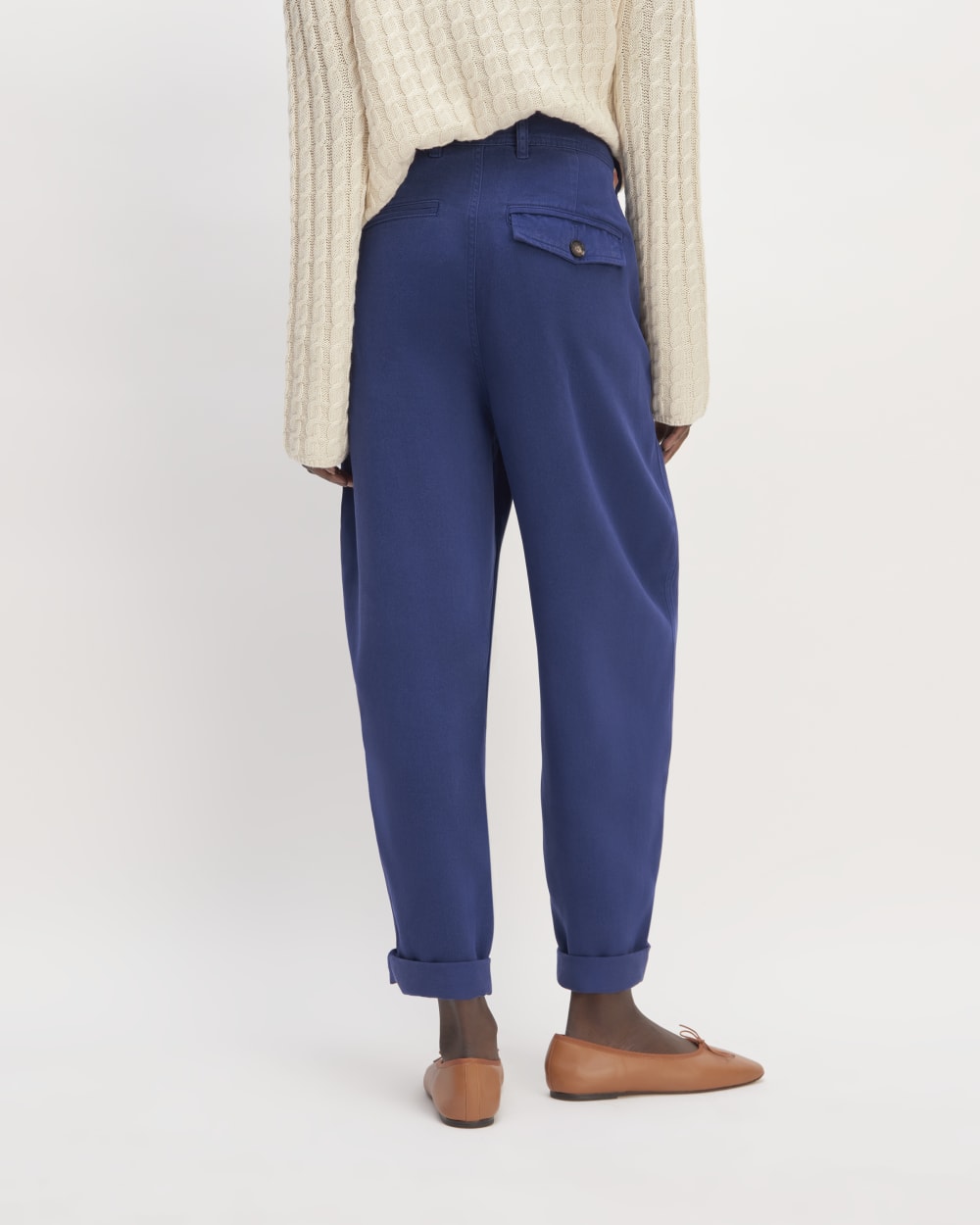 The Chino in Buttersoft in Bellwether Blue — detail view