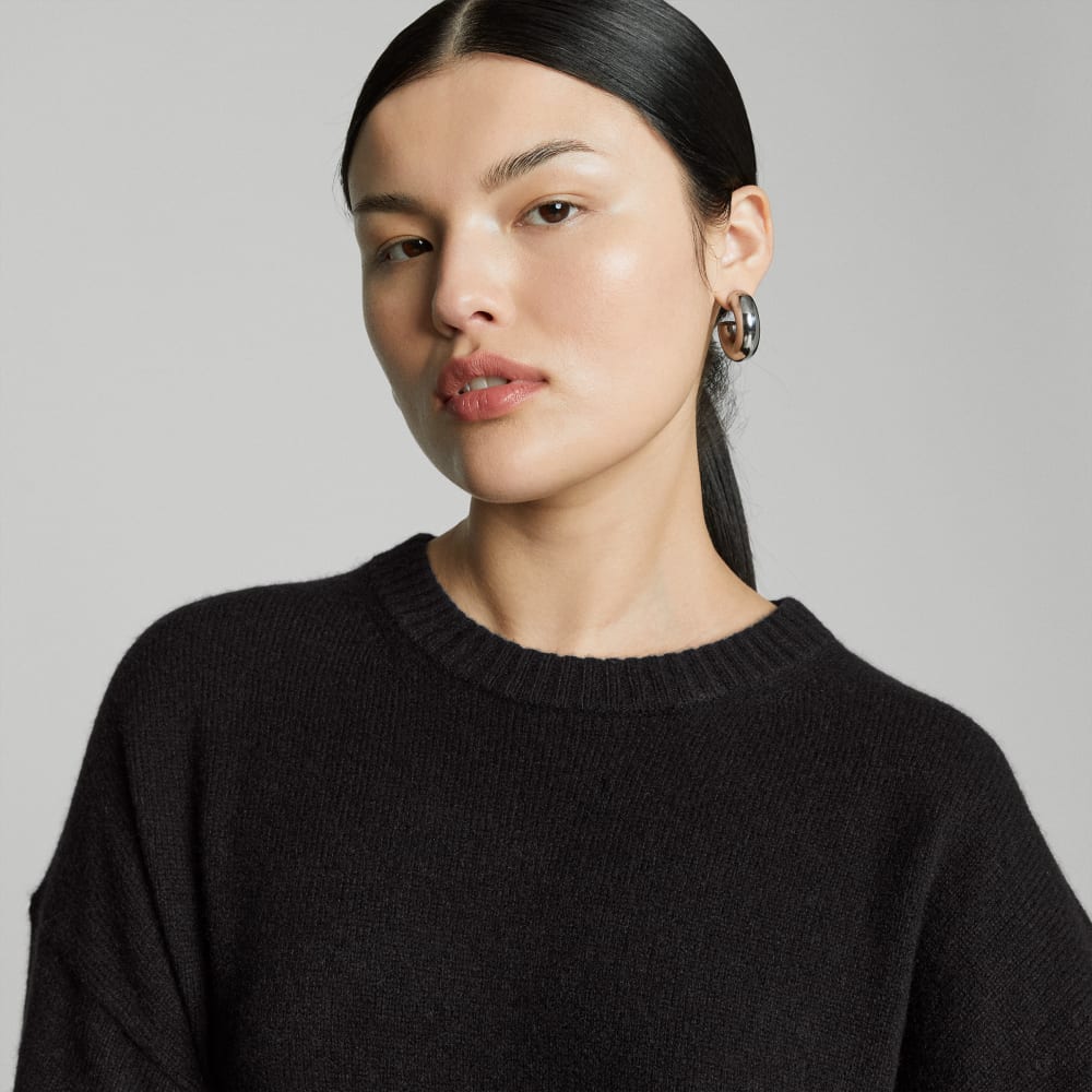 The Cashmere Midi Dress in Black — detail view