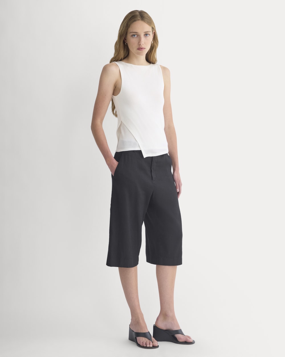 Tissue Boatneck Tank in Bone — detail view