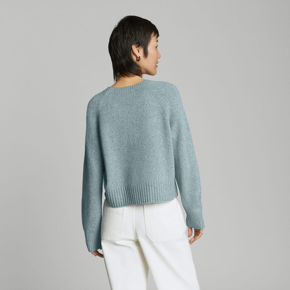 The Cashmere Boxy Crew in Spring Lake Twist — detail view