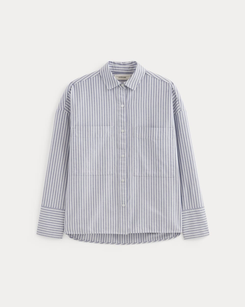 The Boxy Oxford in Bone / Mazarine Blue — alternate view
