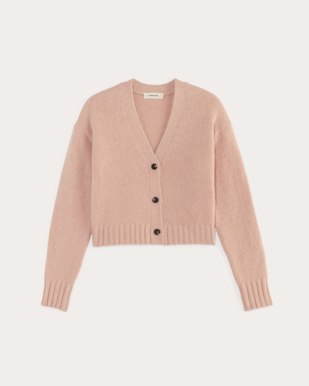 The Boxy Cardigan in Alpaca in Blush Pink — alternate view