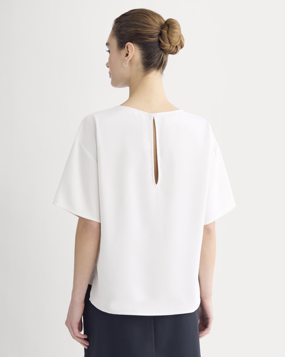 Drapey Crepe Top in Birch — detail view