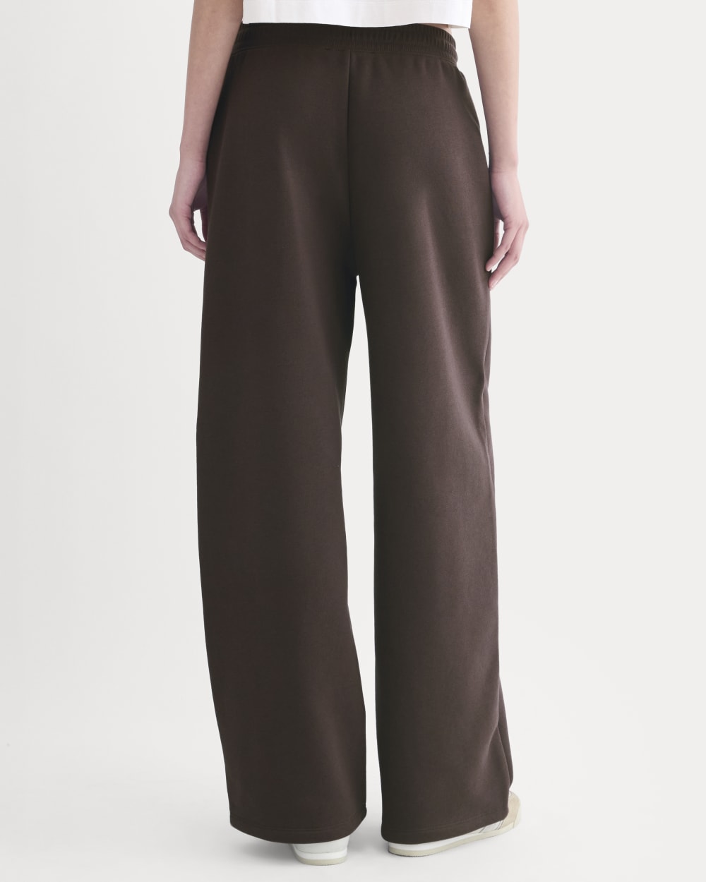 Luxe Fleece Wide-Leg Sweatpant in Dark Chocolate — detail view