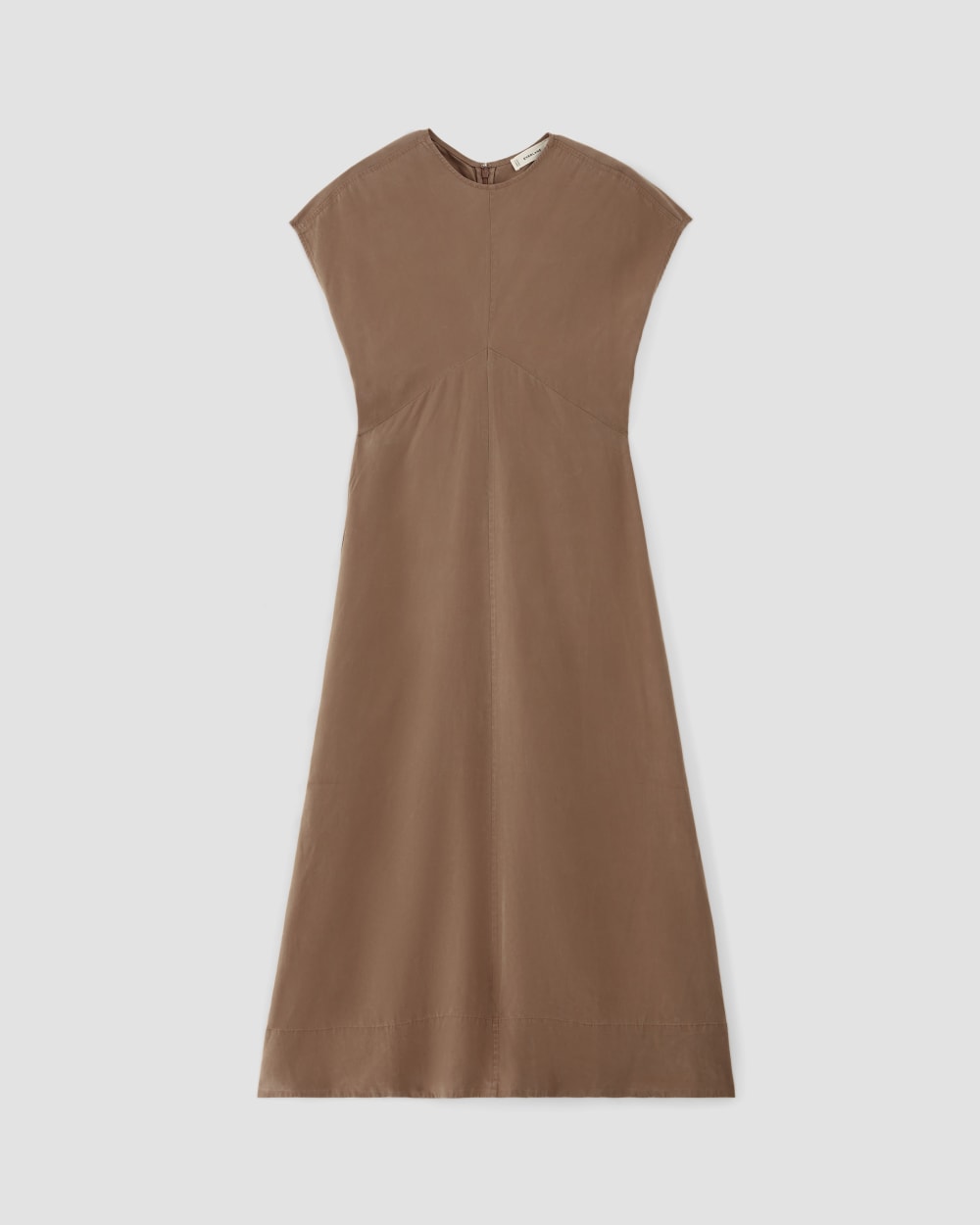 The TENCEL™ Short-Sleeve Midi Dress in Carob Brown — alternate view