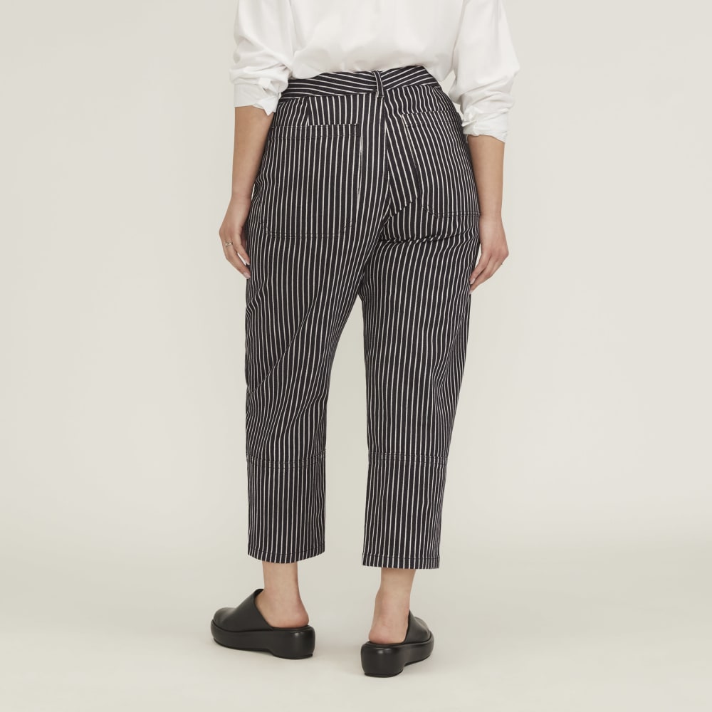 The Utility Barrel Pant in Black / Bone — detail view