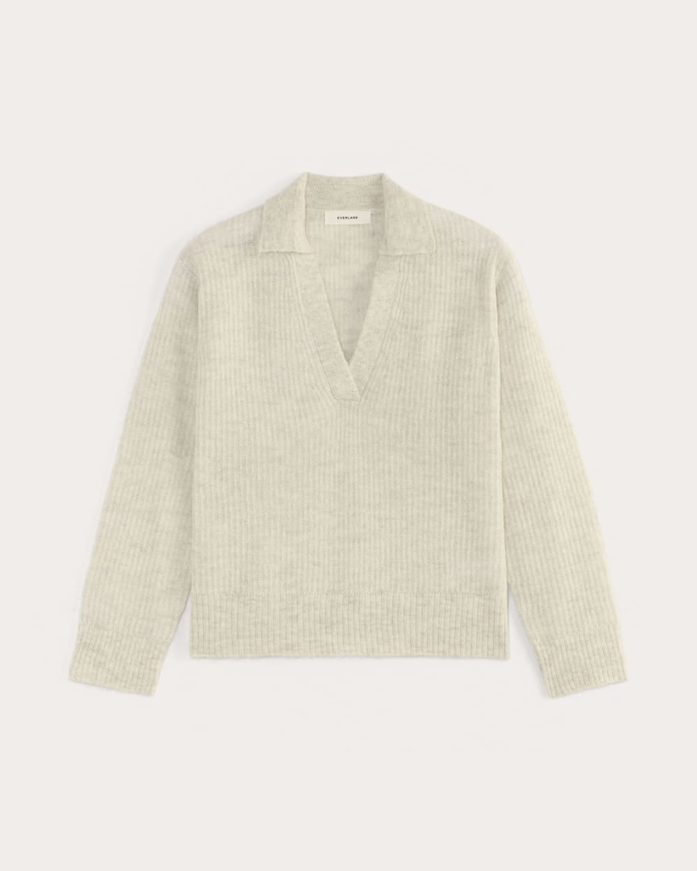 The Oversized Polo in Alpaca in Almond — alternate view