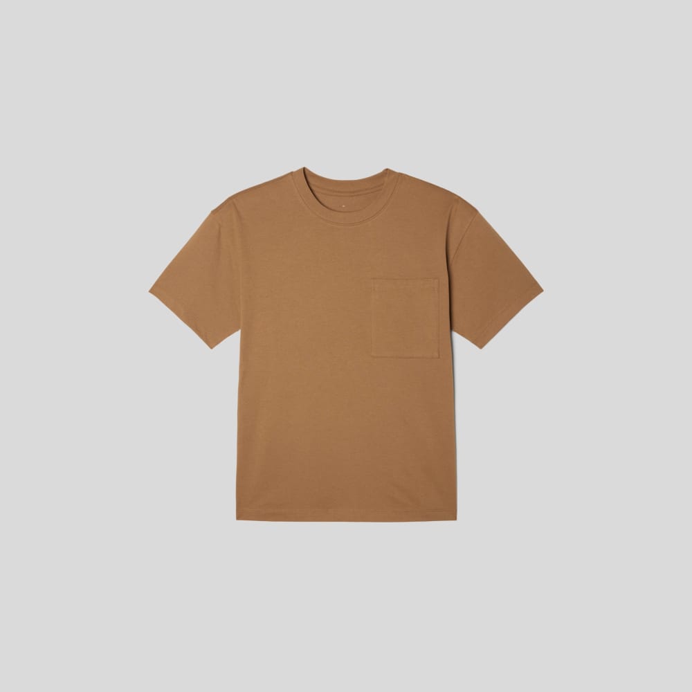 The Organic Cotton Relaxed Pocket Tee in Toasted Coconut — alternate view