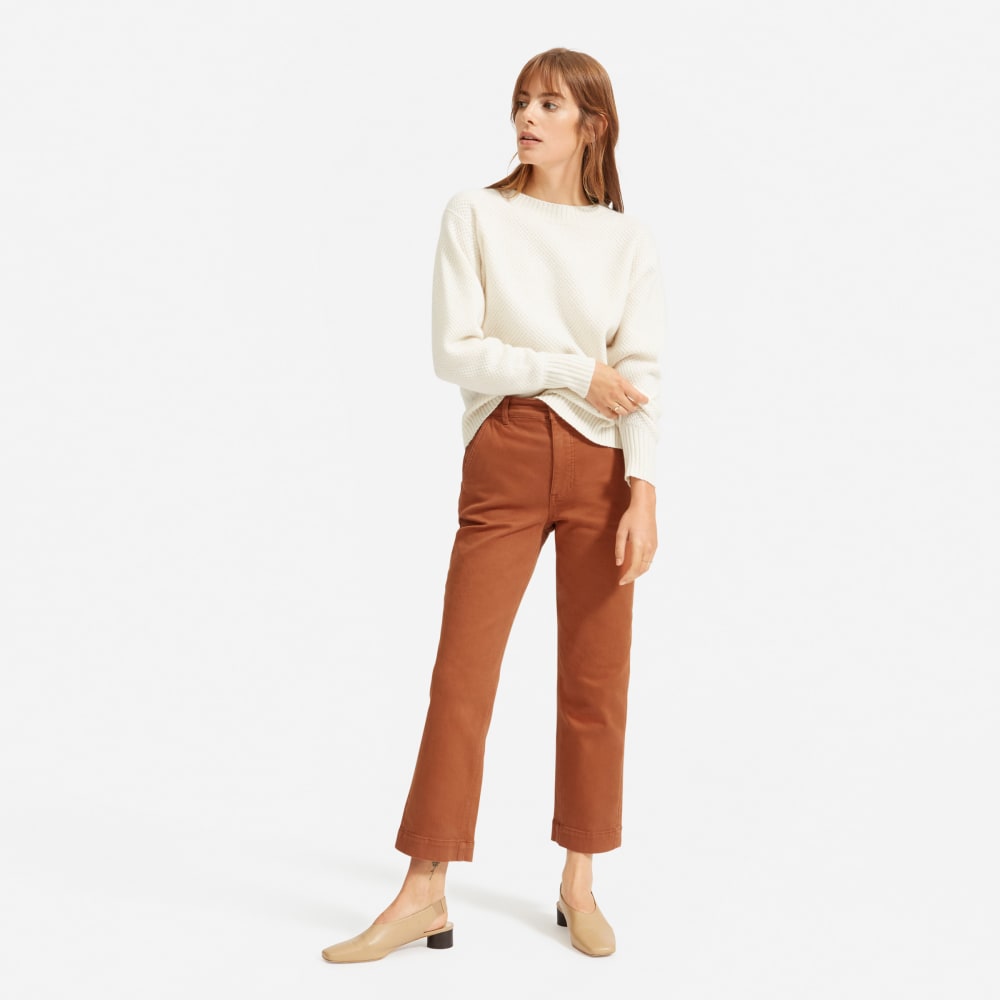 The Straight-Leg Crop in Cocoa Brown — alternate view