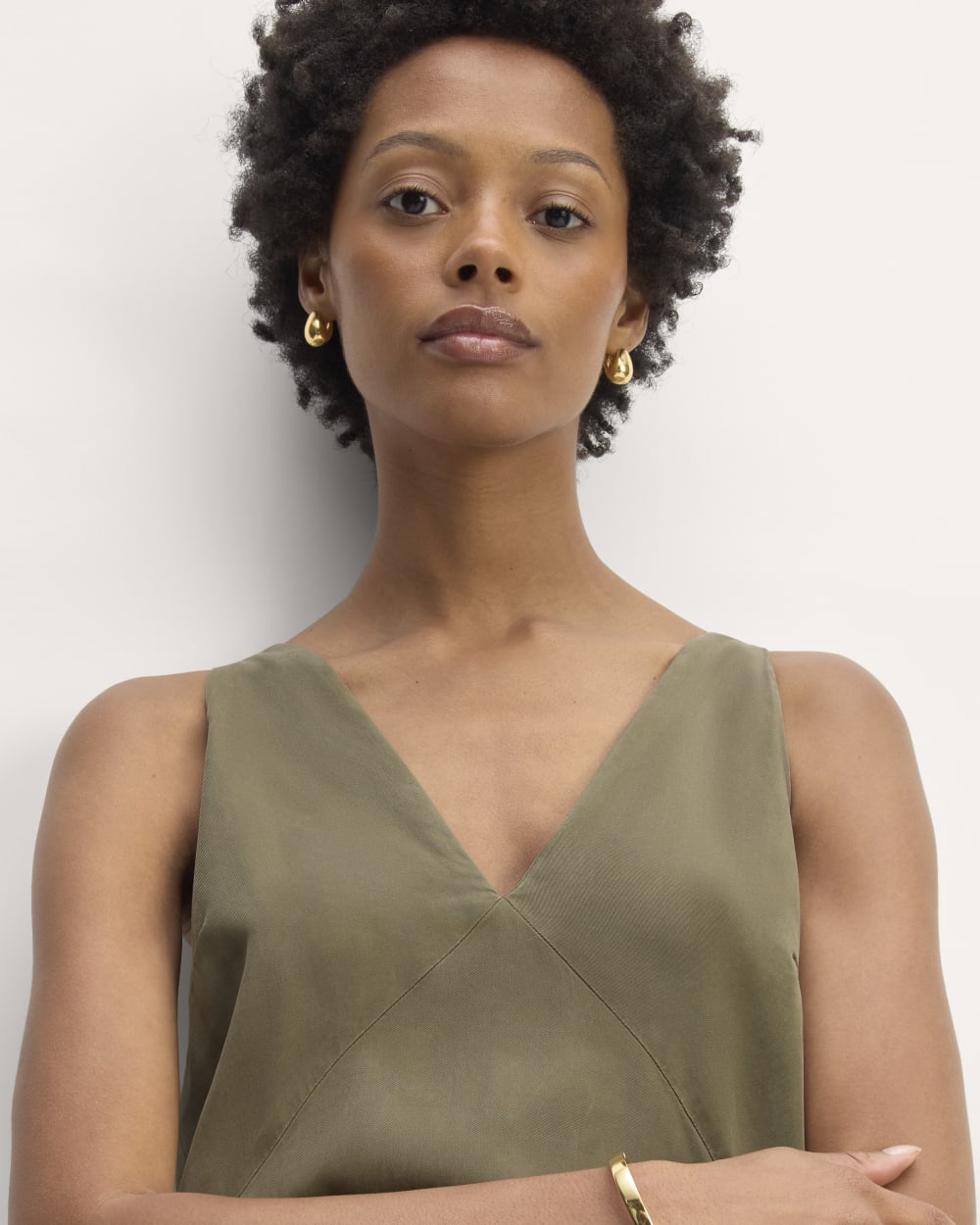 The TENCEL™ Midi Slip Dress in Kalamata — detail view